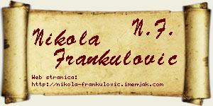 Nikola Frankulović vizit kartica